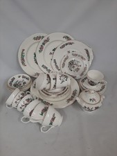 Mismatched Crown Bone China 'Indian Tree' 33 Piece Dinner/Tea Set