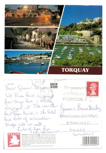 Vintage postcard torquay - vintage,