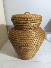 Woven Ali Baba Laundry Basket Snake Charmers Basket With Lid 58cm FREE POSTAGE 