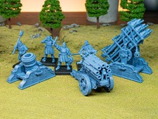 Sunland Artillery Set with Crew, Rocket Launcher, Mortar, Volley Gun