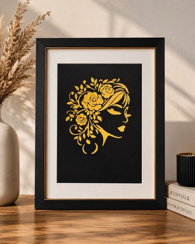 Handmade gold floral woman - handmade,