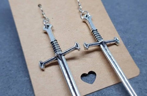 Dagger earrings long sword - earrings,,