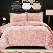 3 PCS Velvet Quilted Bedspread