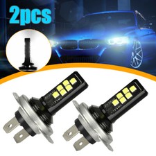2x White H7 LED Light Lamp Car