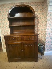 Dark oak Dutch dresser by Lock of London, solid wood unmarked condition