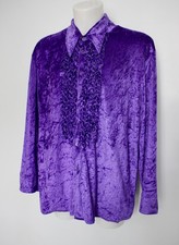 Purple Velvet Ruffle Shirt