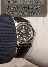 Tag Heuer  2000 Mid Size Rare Black On Black Army Military Serviced 2000 Logo