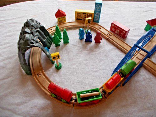 Wooden train set - wooden, 8