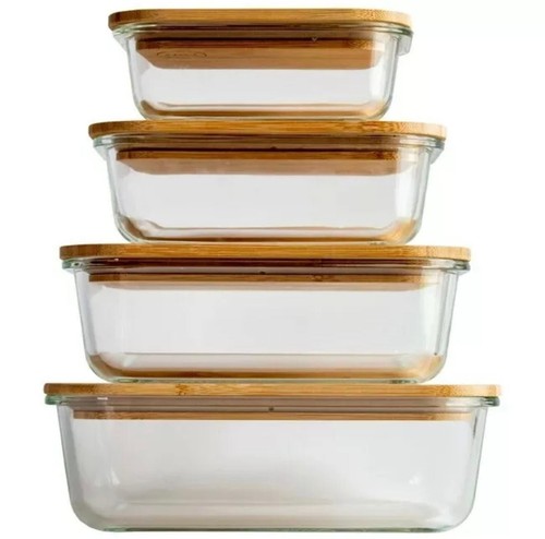Glass food container with - food,