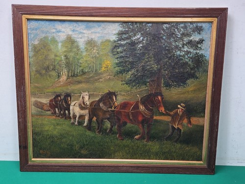 Framed 1932 logging - logging, oil