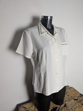 Vintage Anne Brooks Petite Off white Embroidered Blouse Shirt UK 14P