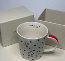 Radley London Hello Evergreen Ceramic Mug Scottish Terrier Polka Dots Bone China