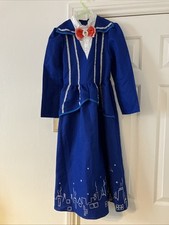 Mary Poppins Fancy Dress Age 9-10 With Hat And Bag