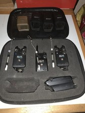 Delkim TXI Plus bite alarms + RX Pro Plus Receiver + 3 Korda Stows Bobbins +case