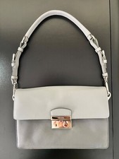 Prada BR 5026 Saffiano leather shoulder  hand bag purse in grey