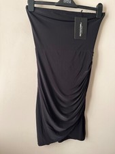 PLT Dress Size 8 New Black Bandeau Bodycon Stretch Mini Slinky Party Sexy Club