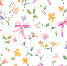 Wildflowers & Bows 100% Cotton