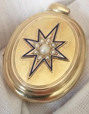 Large antique 15ct gold blue
