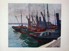 Original Old Vintage Print