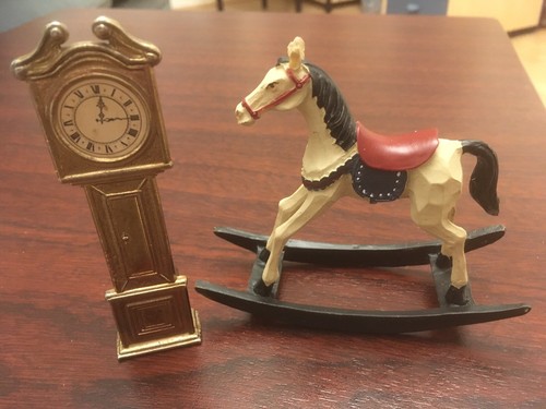 Dolls house brass grandfather - house,