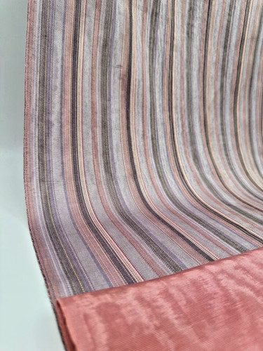 Pink striped silk kutnu - silk,