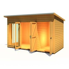 Shire Lela 12x6 Multiroom Summerhouse and Storage Shed - Outdoor Wooden Garden S