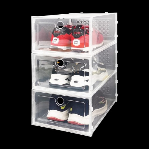 Clear plastic stackable shoe - clear,