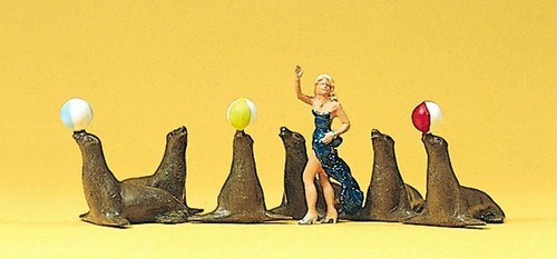 Circus sealions and - (7), tamer