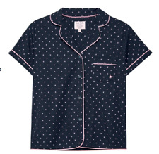 Jack Wills Artar Polka Dot Pyjama Shirt Navy/Pink UK Size 8 #REF3
