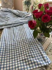Gingham Blue White Curtains Blackout Lining Kitchen Heavy Duty Provençal CHARM