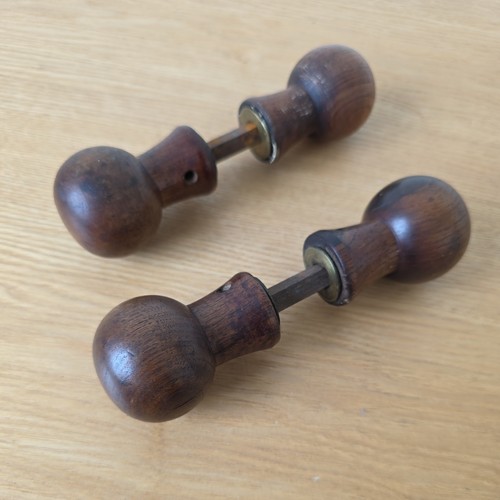 Antique oak door knobs - ,