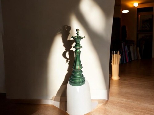 Green queen chess piece - chess,