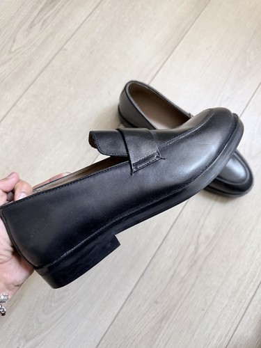 Black modern leather loafers - modern,