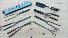 Job lot of Vintage Hair Curling/Waving  Tongs/Irons - 7 pairs  - Props ,Display