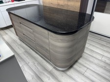 KITCHEN ISLAND GRANITE WORKTOP STAR GALAXY CURVED DOORS DRAWERS 2000MM/900MM