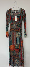 Women's Tigerlily Kefalonia Suri Wrap Maxi Dress Kefalonia Patchwork Size AU- 10