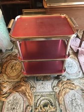 Art Deco Three Tier Hostess  Drinks Trolly With Top Tier Doubling As A Tray
