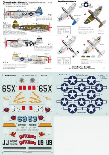 Aeromaster decals p - aeromaster, 1/48