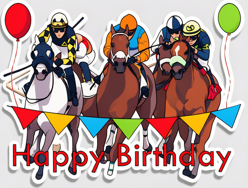 Happy birthday horse racing - happy,