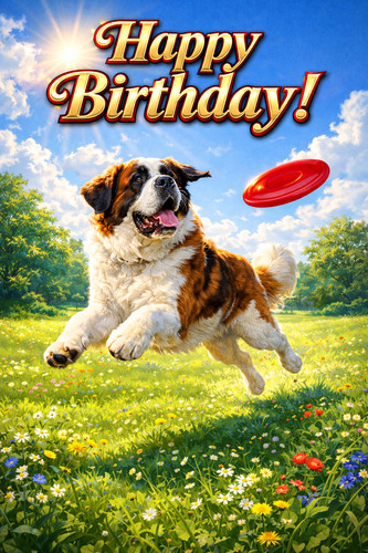 Bernard birthday card - st,