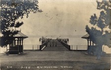 The Pier Netley Hospital Southampton Hampshire Vintage Real Photo Postcard 1909