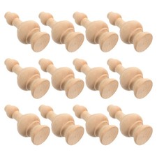 12 Pcs Carved Wooden Finials Unfinished Post Caps for Home Stair and Bed