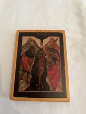 Baptism Theophany of Jesus Christ St John Baptist icon wooden 