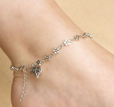 Ankle Bracelet 925 Sterling Silver plated Anklet Foot Chain Boho Beach Beads UK