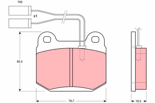 Front brake pad set - front,