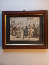 Framed antique etching 'Evidence to Character' - James Gillray (orig. 1798)