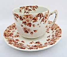 Brown Transferware Cup &