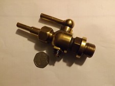 ANTIQUE BRASS TAP LIVE STEAM ENGINE TRAIN STATIONARY TRACTION FUEL 1 WAY VALVE