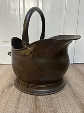 Antique Copper Brass Coal Scuttle Bucket Swing Handle Medium/large Size