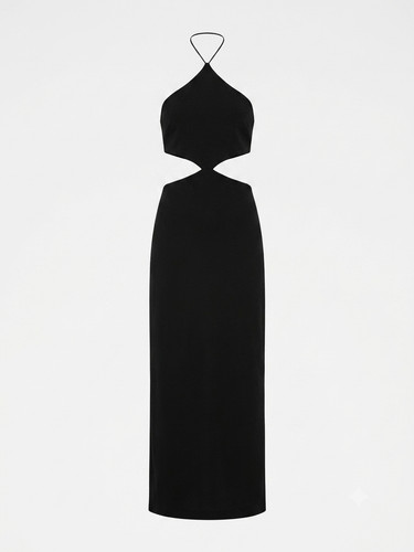 Zara black halter neck cut - black, out